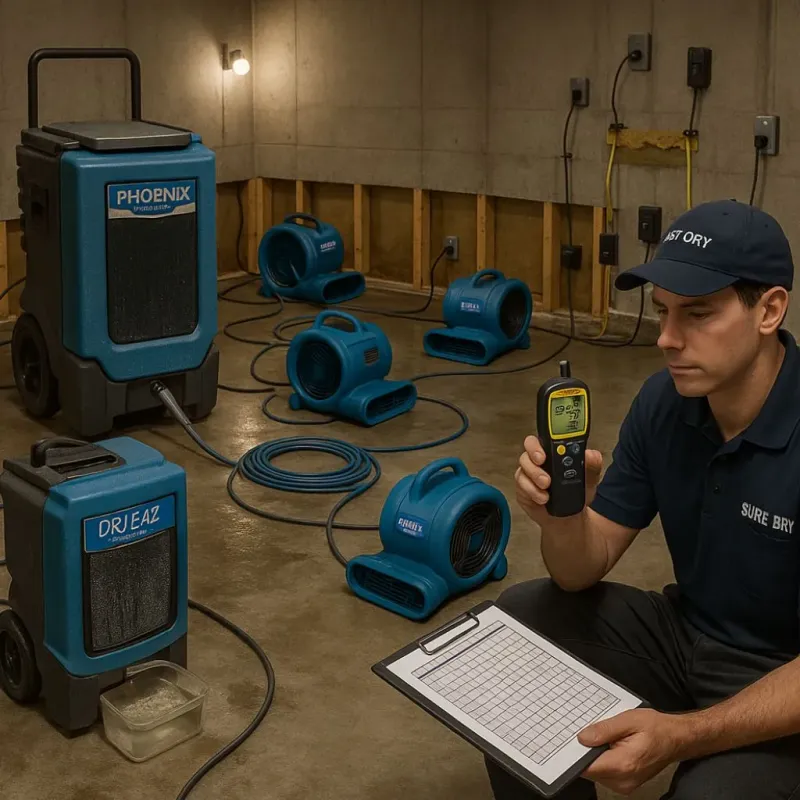 Structural Drying and Dehumidification process in Ware County, GA